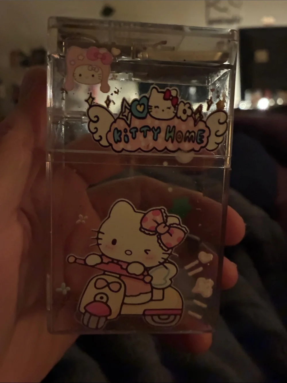 Clear Decorative Phone Accessory Case with Pink Accents